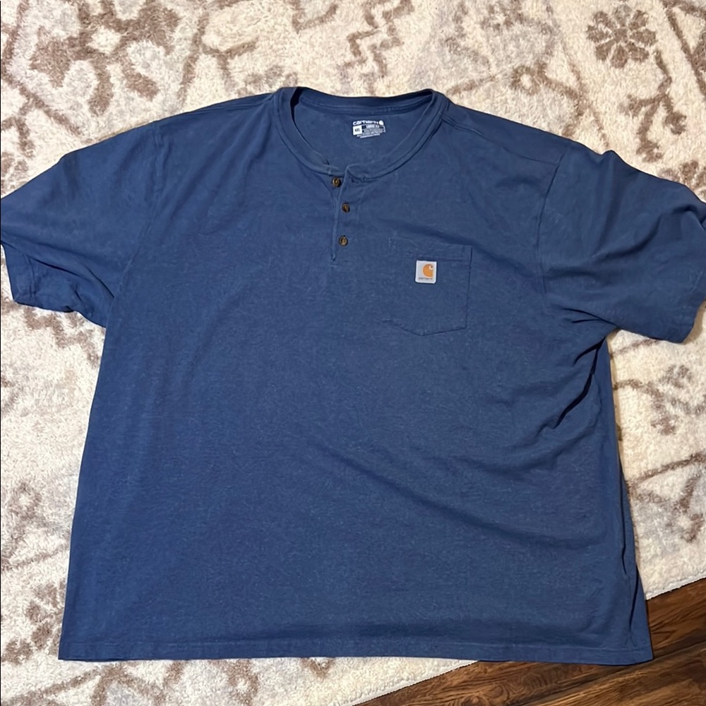 Carhartt Men's Blue Henley Shirt size 4XL